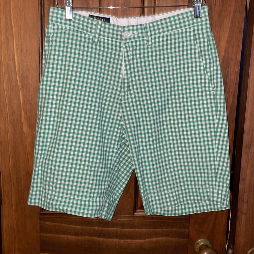 Shorts by Polo, Green/white check shorts Sz 29